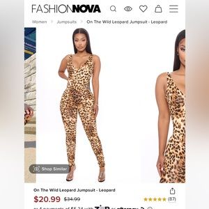 Fashion Nova Leopard Jumpsuit size small